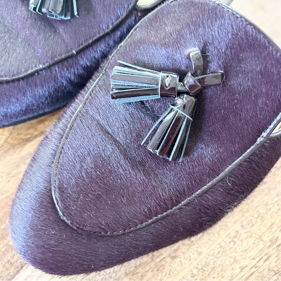 J Crew Biella calf hair leather maroon loafers - Picture 3 of 12